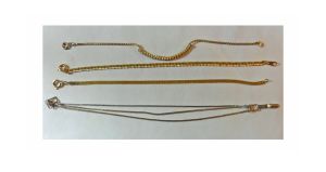 Lot of 4 Chain Bracelets Gold Tone Serpentine Layering Bracelets by Sarah Coventry and others