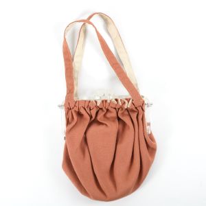 Vintage 1940s Orange Off White Lucite Frame Handbag - Fashionconstellate.com