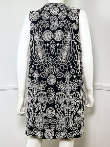 Small | 1960's Vintage Black and White Beaded Tunic Vest - Fashionconstellate.com