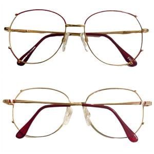Vintage 1980’s Deadstock Gold, Red & White Style M56 Sophia Lauren Eyeglasses