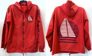 80s Mexico Souvenir Sailing Beach Jacket | Red Cotton Hooded Windbreaker | Men Women Large Graphic - Fashionconstellate.com