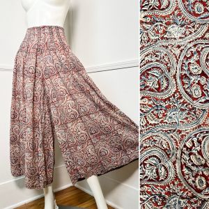 Medium to Large | 1990's Vintage Paisley Indian Cotton Culottes