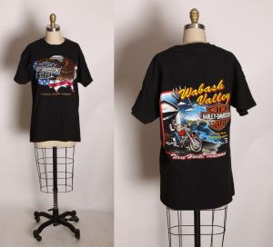 1992 Single Stitch Wabash Valley Terre Haute Indiana Short Sleeve American Eagle Harley Davidson
