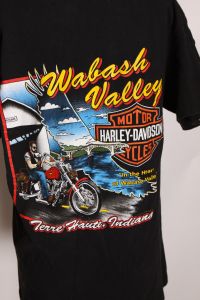 1992 Single Stitch Wabash Valley Terre Haute Indiana Short Sleeve American Eagle Harley Davidson - Fashionconstellate.com