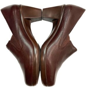 Vintage Oxblood Chunky Heel Academia Slip Ons | Preppy Heels | Size 39 - 8 - 8.5 Women - Fashionconstellate.com