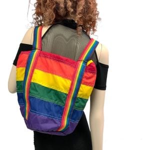 Vintage 1980s RAINBOW Gay Pride LGBTQ Backpack Insulated Bag Taiwan