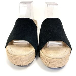 Jeffrey Campbell Black Suede Espadrille platform Sandals Vintage Y2K RARE | Sizes 7.5 to 8 - Fashionconstellate.com