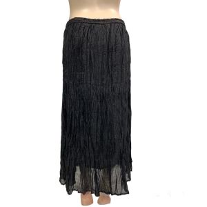 DEADSTOCK Vintage Y2K Black Silk Goth Broomstick Maxi Skirt by Morgan Square | Plus 1X 2X - Fashionconstellate.com