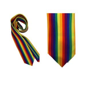 80s 90s Rainbow Necktie | Pride Tie | Bold Colorful Stripes