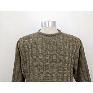 Vintage 90s Sweater Brown Green Tan Rolled Neck by Tricots St. Raphael | Vintage Men's M - Fashionconstellate.com