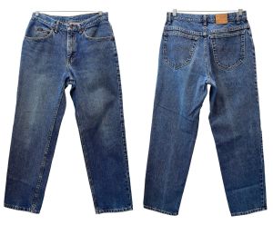 70s 80s Lee High Waisted Jeans | Blue Denim Straight Leg Mom Jeans | W 31'' x L 30'' - Fashionconstellate.com