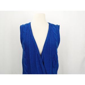 80s Sweater Vest Blue Wool Button Front by Nordstrom Town Square | Vintage Misses M  - Fashionconstellate.com