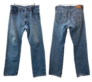 Vintage Levi's 501 Jeans | Nice Fade Light Distressing | Measure W 34'' x L 32''