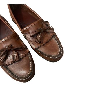 Vintage Dexter Brown Leather Loafers with Fringe - Size 8 - Fashionconstellate.com