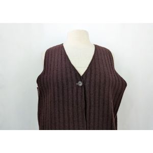 90s Sweater Vest Brown Wool Ribbed Knit Button Front by Ann Taylor| Vintage Misses M - Fashionconstellate.com
