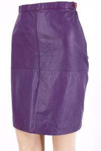 Vintage 1980s Size 9/10 AVON Purple Leather High Waist Knee Pencil Skirt | S - Fashionconstellate.com