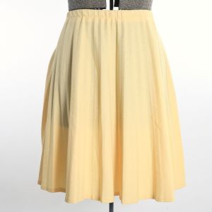 Vintage 1960s Butter Yellow Accordion Pleated Knit Skirt by Talbott Travler | XL/XXL - Fashionconstellate.com