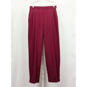 80s Pants Dark Pink High Waist Wool Blend New Deadstock by The Woolrich Woman |Vintage Misses 16