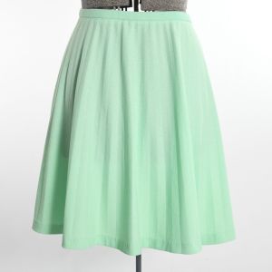 Vintage 1960s Mint Green Accordion Pleated Knit Skirt by Talbott Travler | L to XL - Fashionconstellate.com