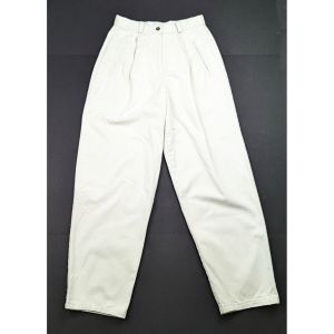 90s Pants Tan Cotton High Pleated Waist by Izod| Vintage Misses 6