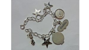 Vintage 1960's-70's Sterling Silver Sorority Charm Bracelet, Beta Sigma Phi, Stars Etc. - Fashionconstellate.com