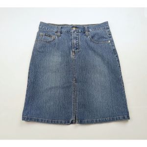 90s Y2K Blue Denim Jean Skirt by Squeeze | Vintage Misses 7/8