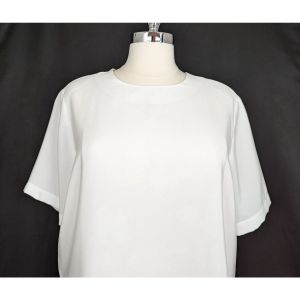 90s New Deadstock Blouse White Short Sleeve Sheer Shell by Notations| Vintage Women's 42/22W - Fashionconstellate.com