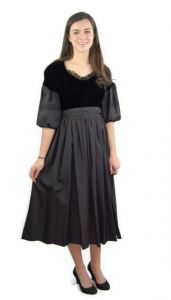 1980s dress, black taffeta velvet dress, 80s party dress, RK Originals, gothic dress, Size 12