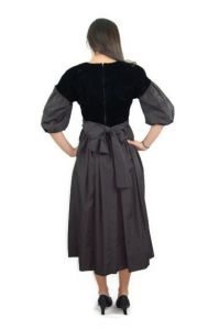 1980s dress, black taffeta velvet dress, 80s party dress, RK Originals, gothic dress, Size 12 - Fashionconstellate.com