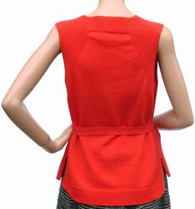 Vintage 1960s Red Sleeveless Sweater Vest  -  M - Fashionconstellate.com