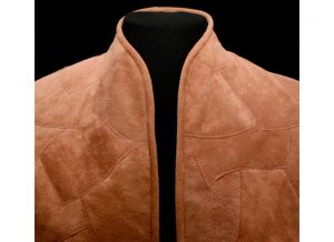 Size 8 Dusk Rose Ultra-Suede 70s Patchwork Jacket - Small Medium 1970s Open Front Boho Blazer  - Fashionconstellate.com