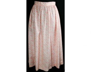 Size 4 Prairie Peach Calico Cotton 2-Pc Dress - Sleeveless Pastel Summer Top & Skirt - 80s - Fashionconstellate.com