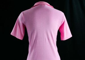 FINAL SALE Girl's Size 14 Polo Shirt - Pink Cotton Striped 1960s Teen Girls Top - Deadstock Summer  - Fashionconstellate.com