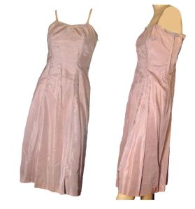 Vintage 50s Party Dress and Slip Sheer Gray Blue Lace Belted Cocktail Gown Short Wedding Dress - Fashionconstellate.com