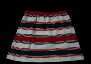 Girl's Size 12 Mini Skirt - Girl's Authentic 60s Striped Knit - Childs 1960s Mod Cute Casual 
