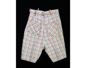Girl's Size 6 Bermuda Shorts - 1960s Grid Pattern Plaid Cotton Preppie Short Pants - 60s Preppy Girl - Fashionconstellate.com