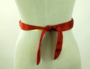1980s belt braided belt with elephant beads stones orange turquoise tie back Carolyn Tanner Designs - Fashionconstellate.com