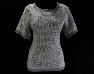 Size 8 Gray Angora Tunic with Turtleneck & Knit Skirt - 1980s Layered Sweater Dress - Boho 80s  - Fashionconstellate.com