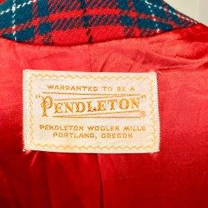 Vintage 50s Pendleton Wool Red Plaid Coat - Small  - Fashionconstellate.com