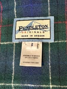 Vtg. Pendleton Originals Ltd. Edition Navy & Green Plaid Wool 49'er Jacket - S - Fashionconstellate.com