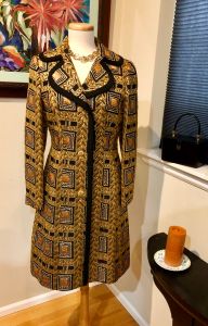 Vintage 1970s Lilli Ann Paris Metallic Brocade Coat worn on ASK Call My Agent - S/M