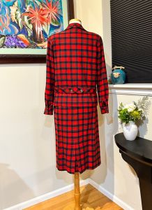 Bobbie Brooks Calgary - Vintage 1950’s Red Plaid Tartan Suit  - Jacket & Skirt - size S - Fashionconstellate.com