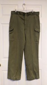70s Mens Green Pants Boy Scouts Uniform Vintage 37 Waist 31 Inseam