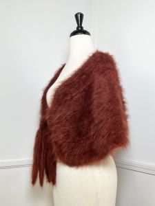 One Size Fits Many | 1950s Vintage Auburn Angora Shoulder Wrap  - Fashionconstellate.com