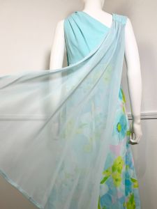 Medium | 1970s Vintage One Shoulder Floral Goddess Gown with Chiffon Draped Strap  - Fashionconstellate.com