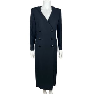 Vintage 1980s Jean Louis Scherrer Black Evening Dress Size 10