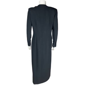 Vintage 1980s Jean Louis Scherrer Black Evening Dress Size 10 - Fashionconstellate.com