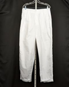 90s White Cotton Pleated Front Pants by Claiborne | Vintage Men's 34R