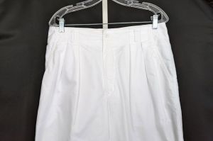 90s White Cotton Pleated Front Pants by Claiborne | Vintage Men's 34R - Fashionconstellate.com