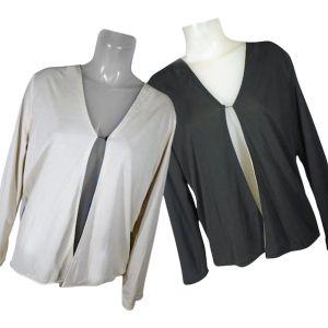1980s Reversible Cardigan Jacket Black and Beige NWT, Vintage Liz Claiborne - Fashionconstellate.com